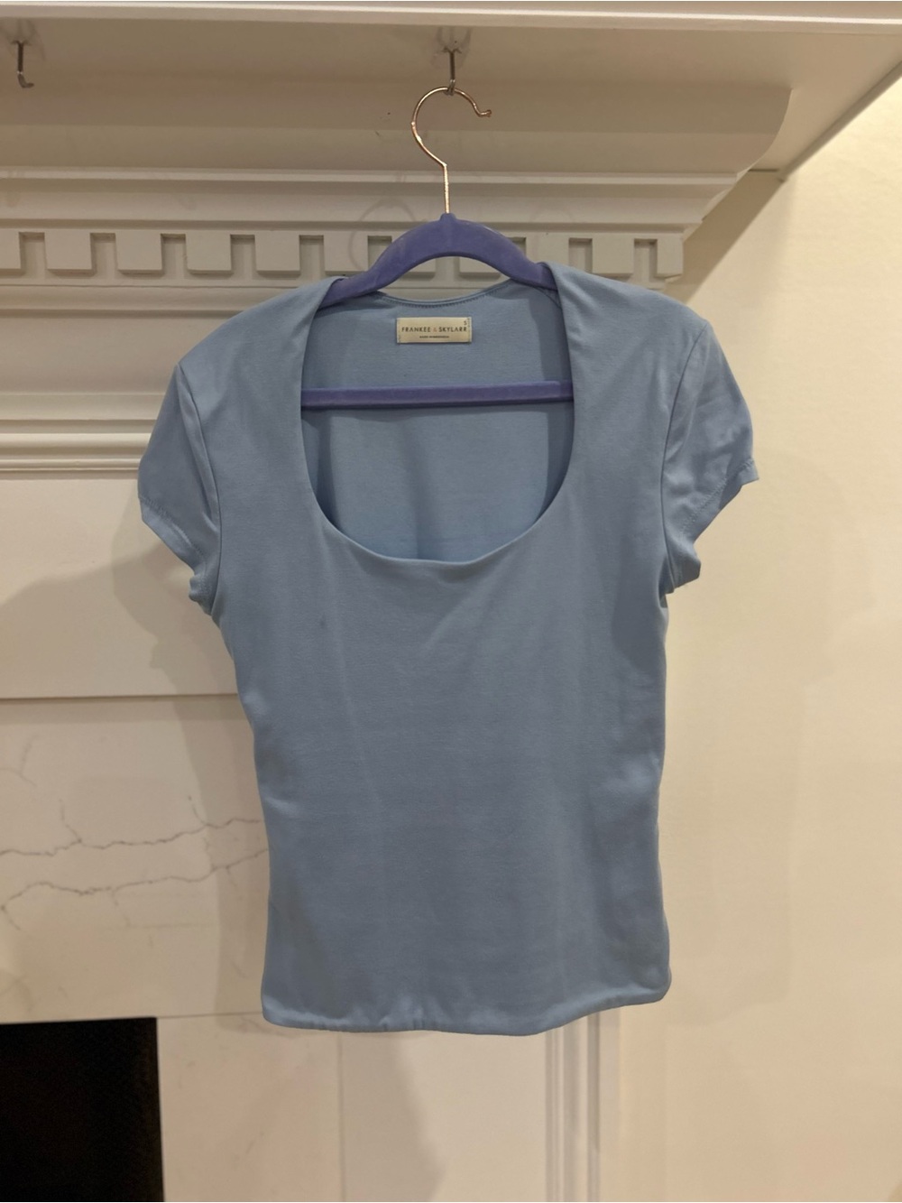 Light Blue Scoop Neck Short Sleeve Tee